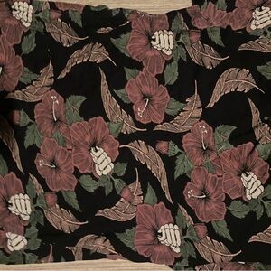 Eighty Eight Black Top with Pink and Green Floral Design